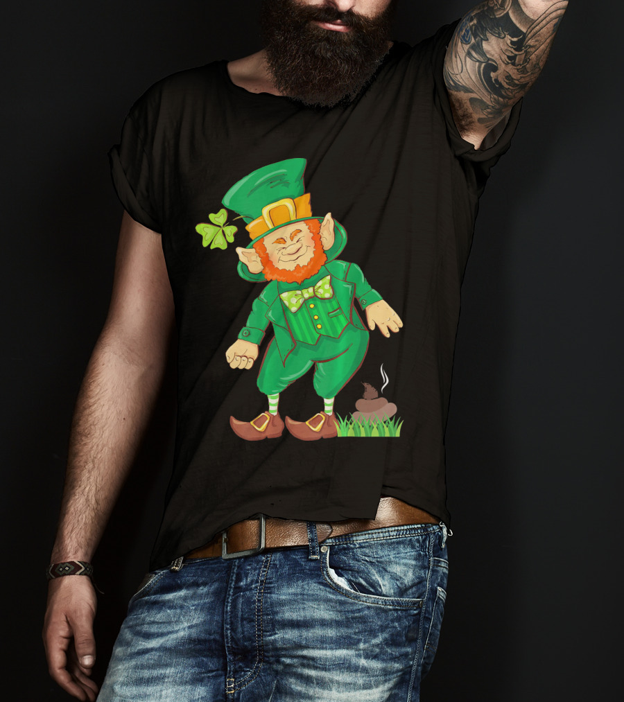St Paddy Pooping Leprechaun Funny Saint Patrick's Day Humor T-Shirt