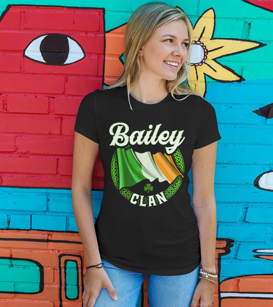 Bailey Clan Irish Flag Shamrock T-Shirt