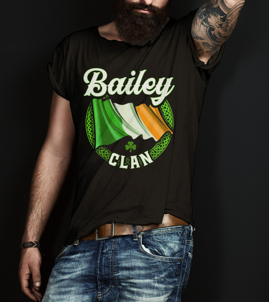 Bailey Clan Irish Flag Shamrock T-Shirt