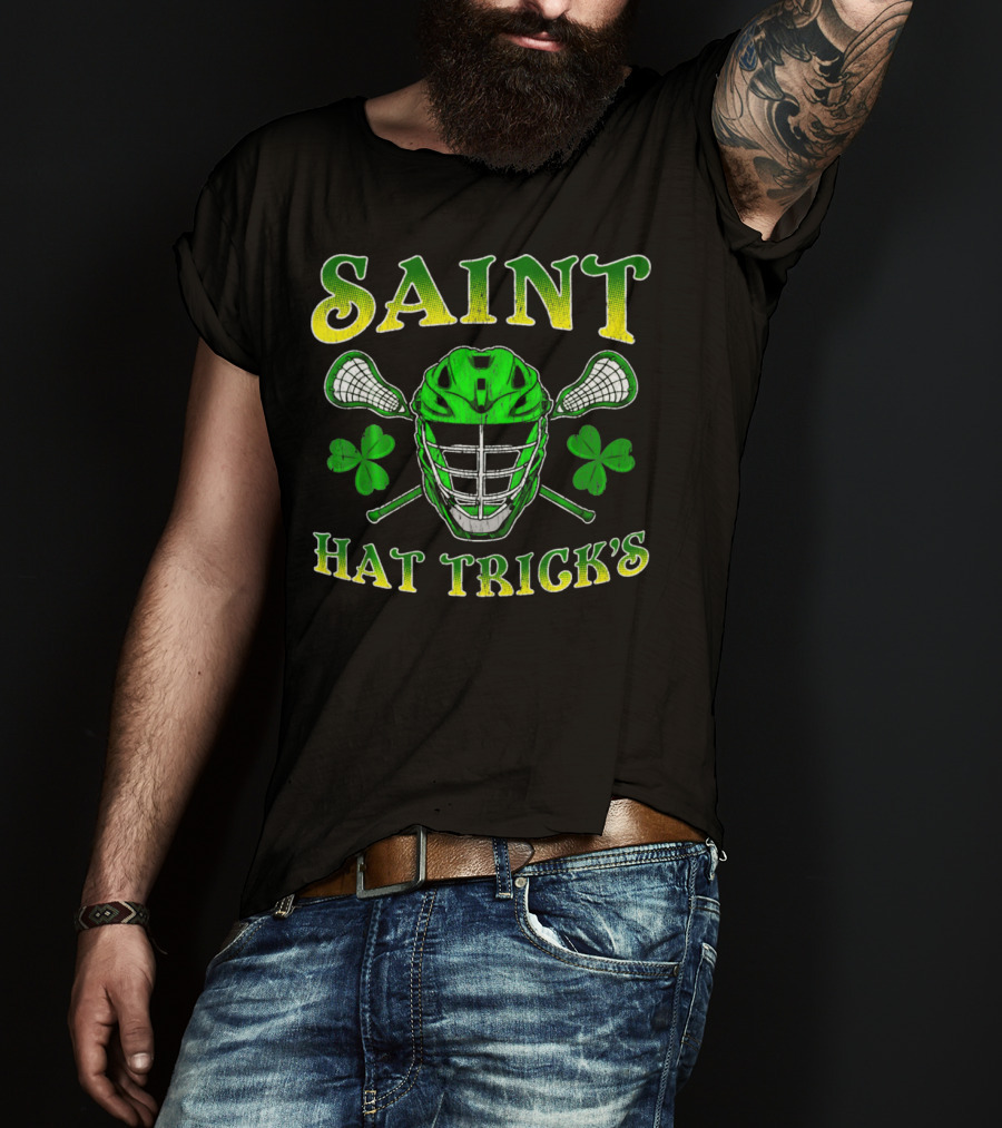 Saint Hat Trick's Funny Lacrosse Irish St Patricks T-Shirt
