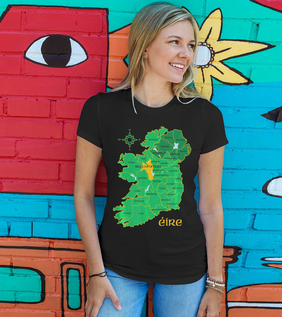 Roscommon Ireland Irish County Map Éire T-Shirt