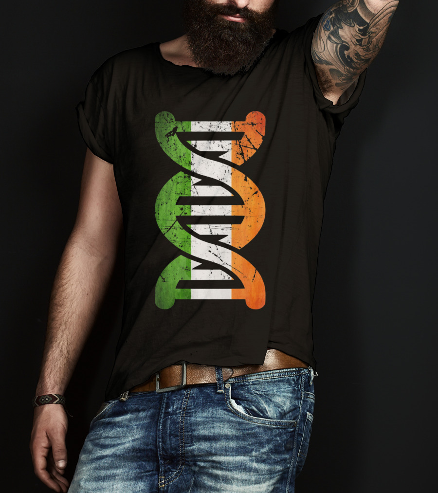Irish Flag DNA Symbol Heritage T-Shirt