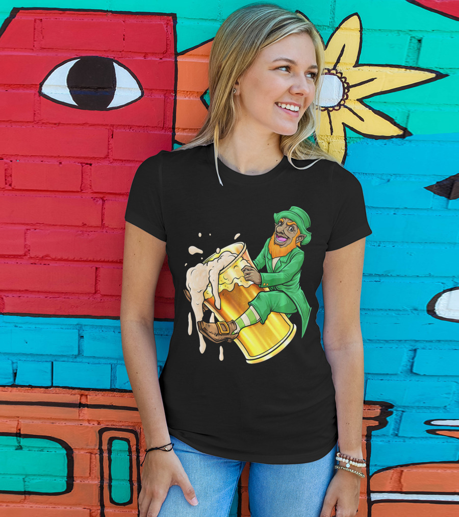 Black Leprechaun Beer African Amer T-Shirt