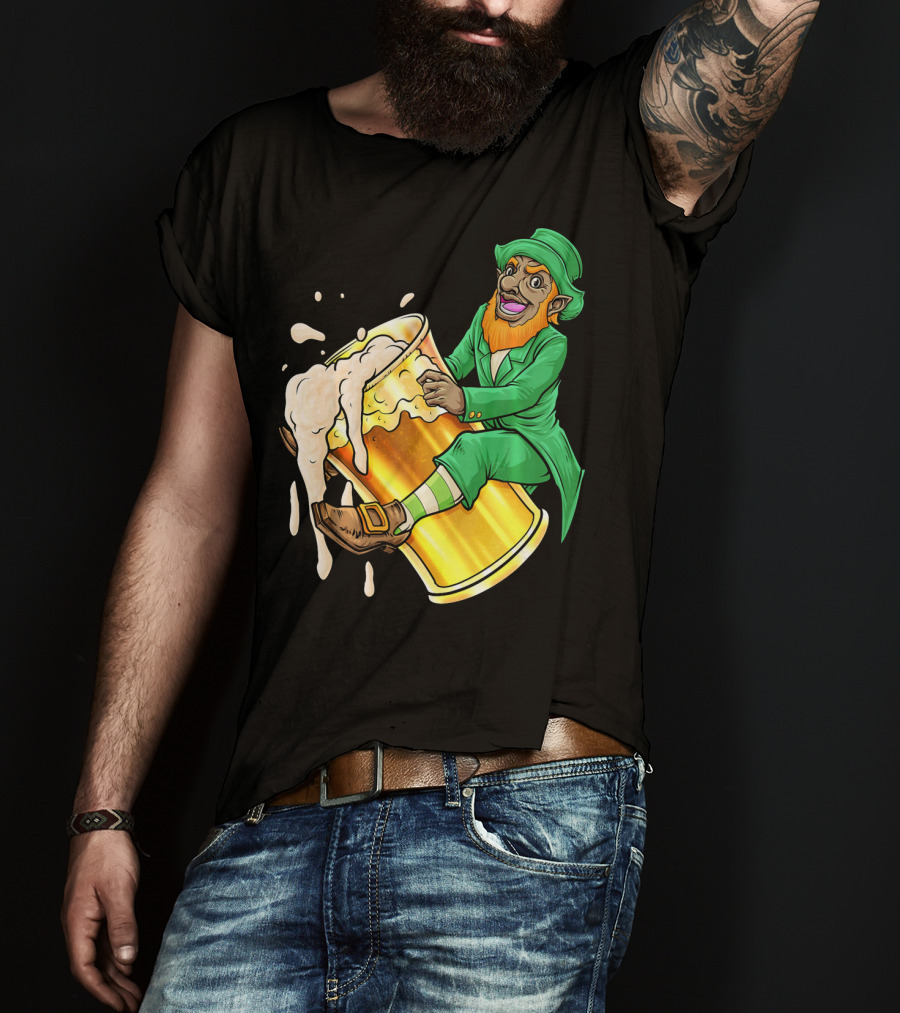 Black Leprechaun Beer African Amer T-Shirt