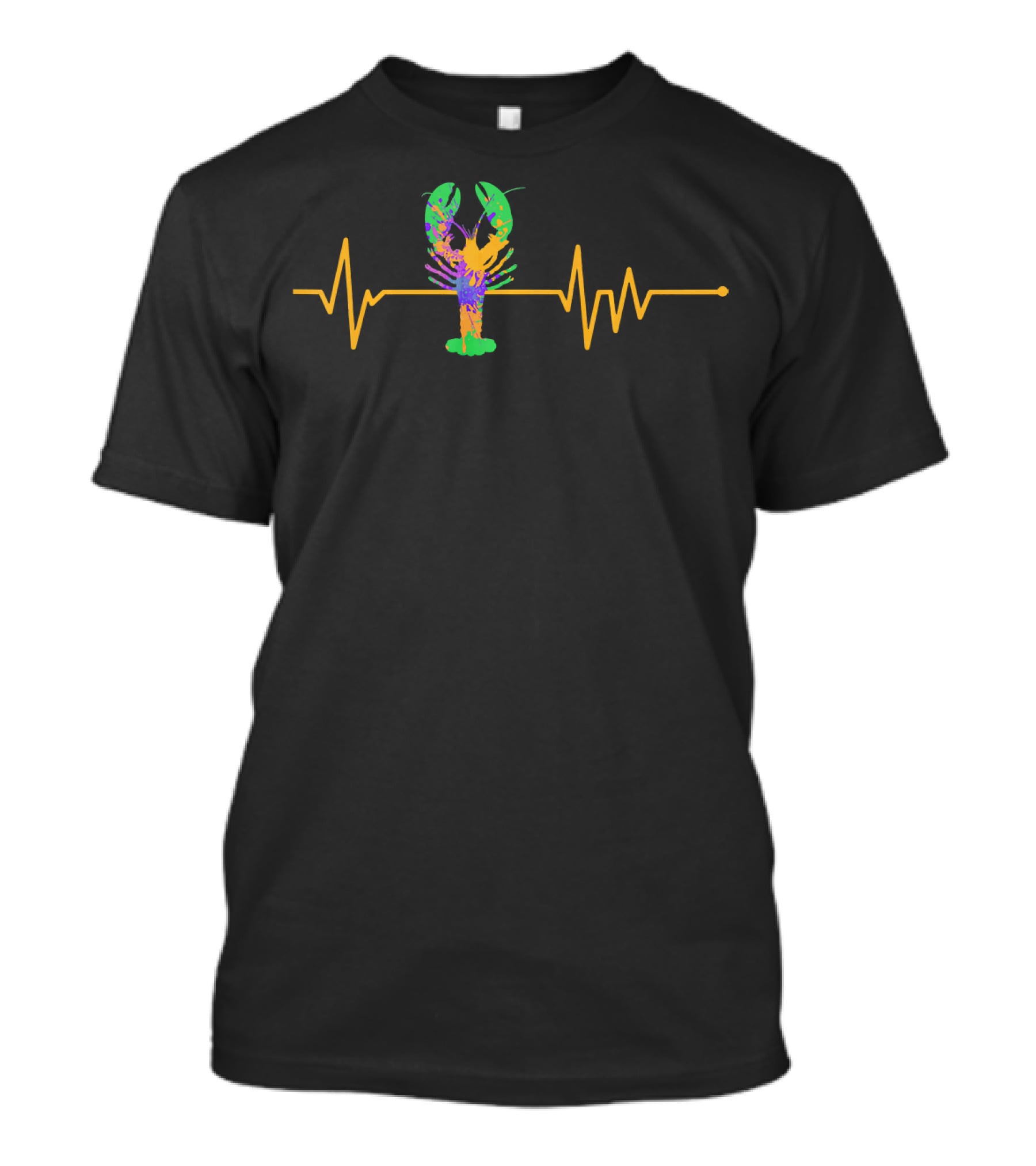 Birthday Mardi Gras Vintage Crawfish Heartbeat T-Shirt