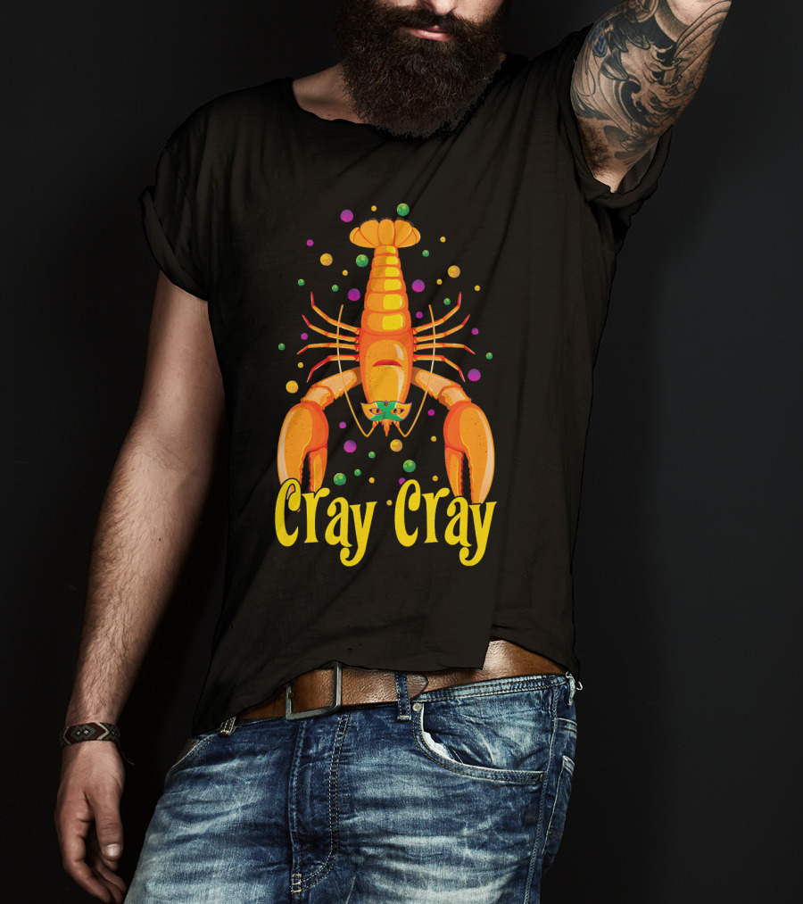 Cray Cray Mardi Gras Crawfish Mask Crayfish T-Shirt