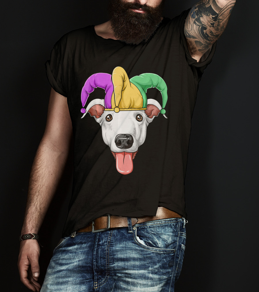 Mardi Gras Greyhound Carnival Jester Hat T-Shirt