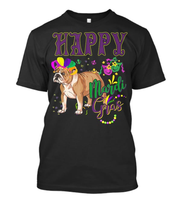 Happy Mardi Gras English Bulldog T-Shirt