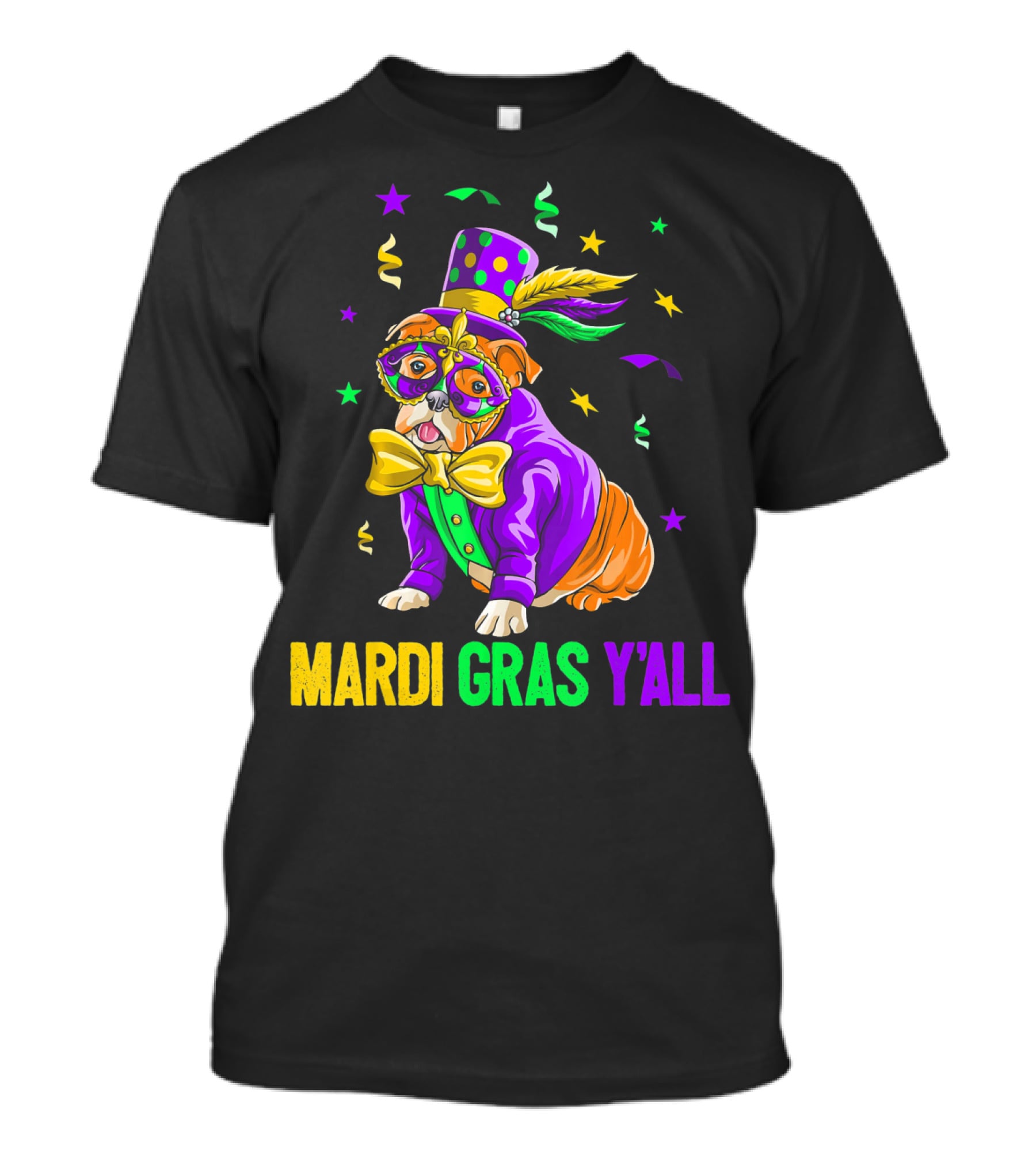 Bulldog Mardi Gras Y'all Celebration Festivities T-Shirt