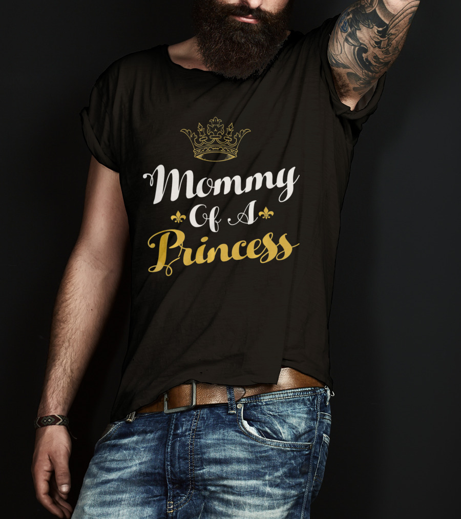 Mommy Of A Princess Crown Fleur-de-Lis Mothe T-Shirt