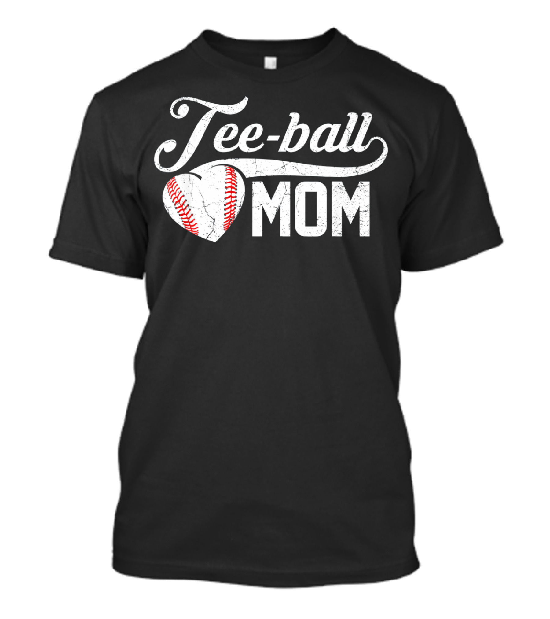 Tee-Ball Mom Heart Baseball T-Shirt