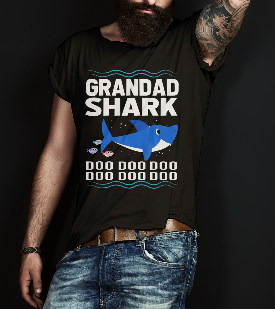 Grandad Shark Doo Doo Doo Doo Doo Doo Funny Baby T-Shirt