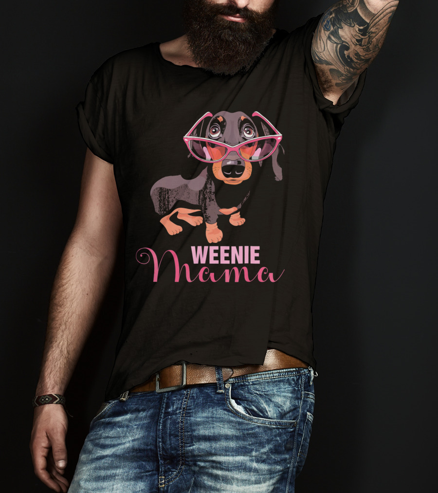 Weenie Mama Cute Dachshund Sunglasses T-Shirt