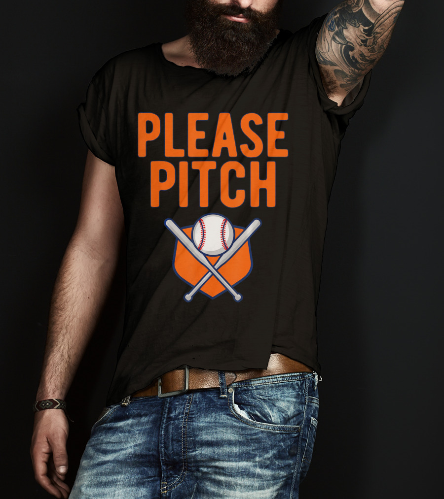 Please Pitch Baseball Funny Adult T-Shirt