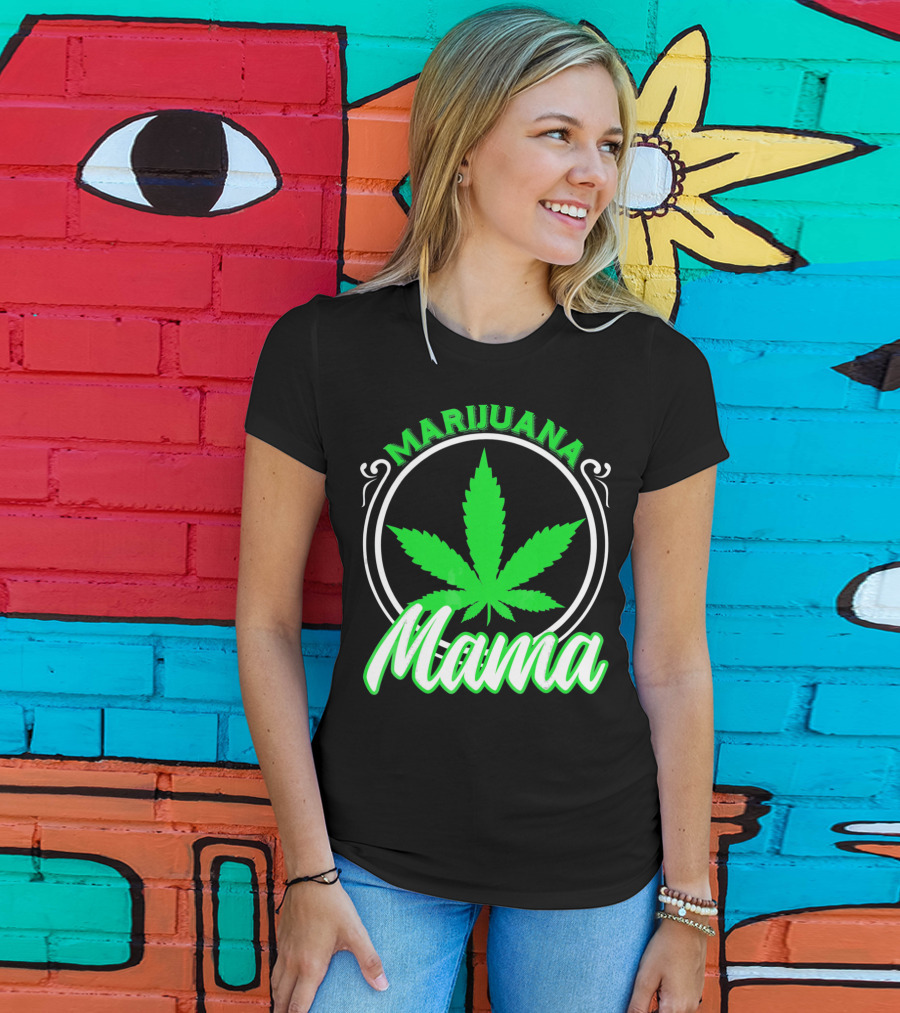 Marijuana Mama Mom Weed Leaf T-Shirt