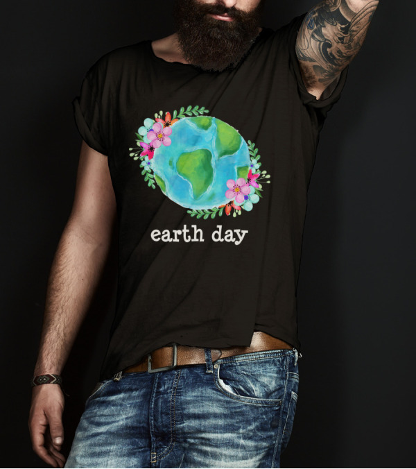 Earth Day Floral Globe Mother Nature T-Shirt