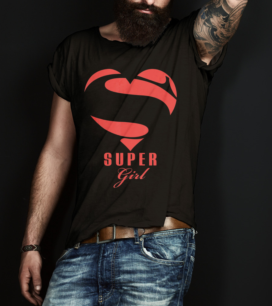 Super Girl Heart Symbol Superhero Mother's Day T-Shirt
