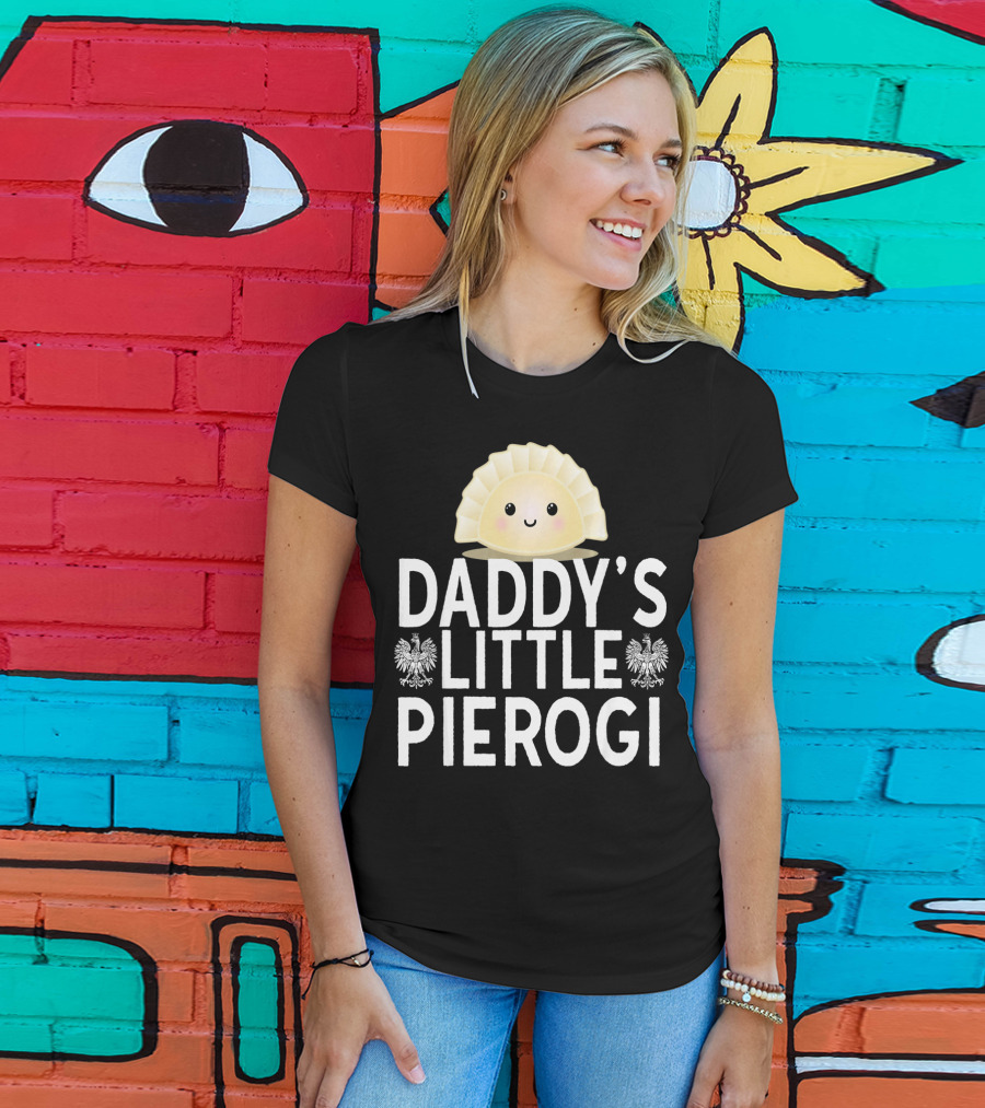 Daddy's Little Pierogi Kids Dyngus Day Polish Heritage Cute Emblem T-Shirt
