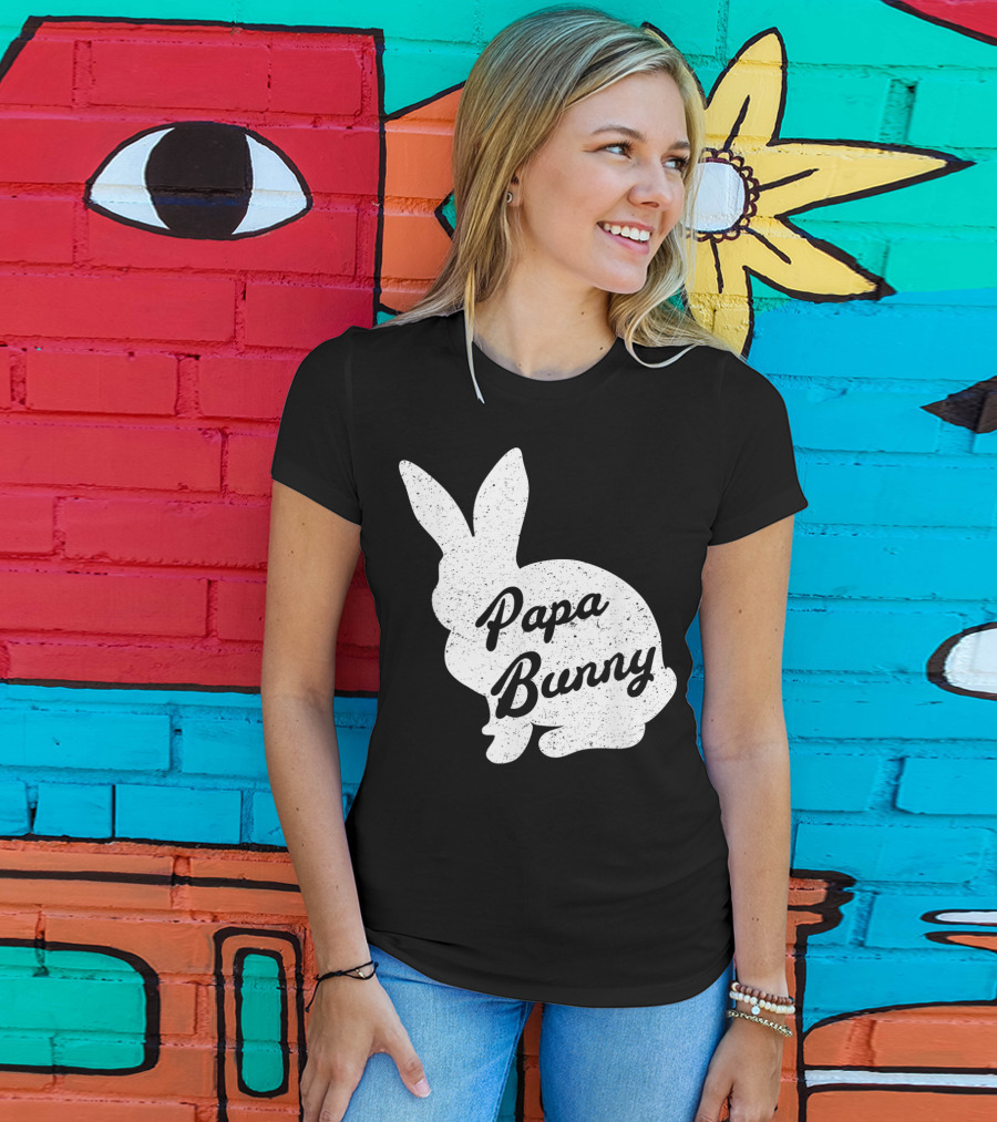 Papa Bunny Funny And Cute Easter Mens T-Shirt