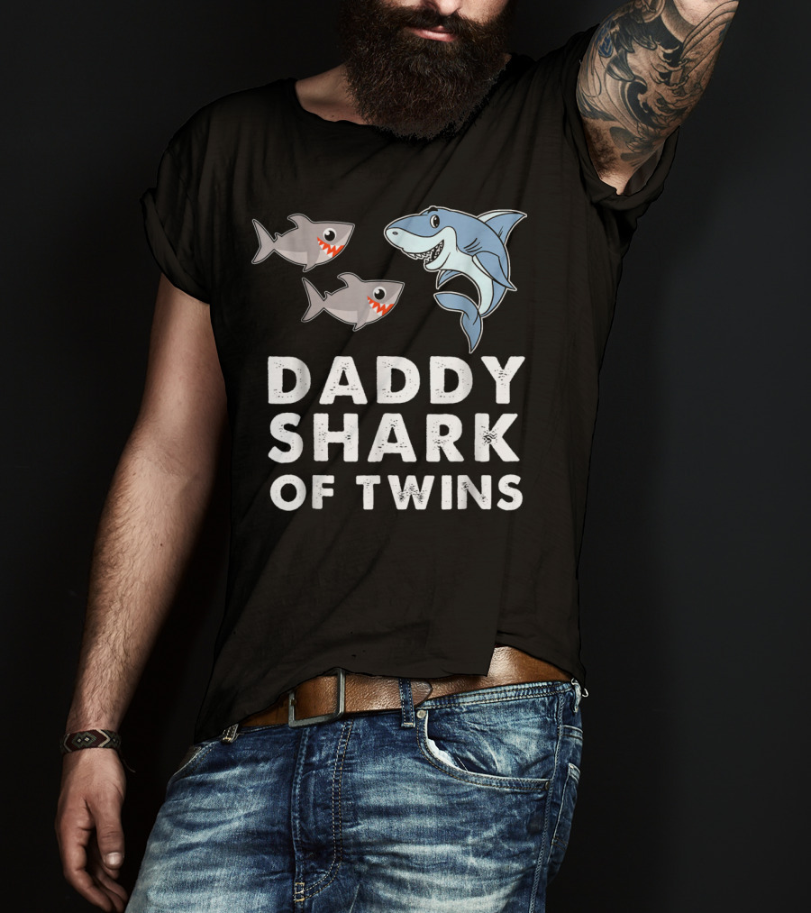 Daddy Shark Of Twins T-Shirt