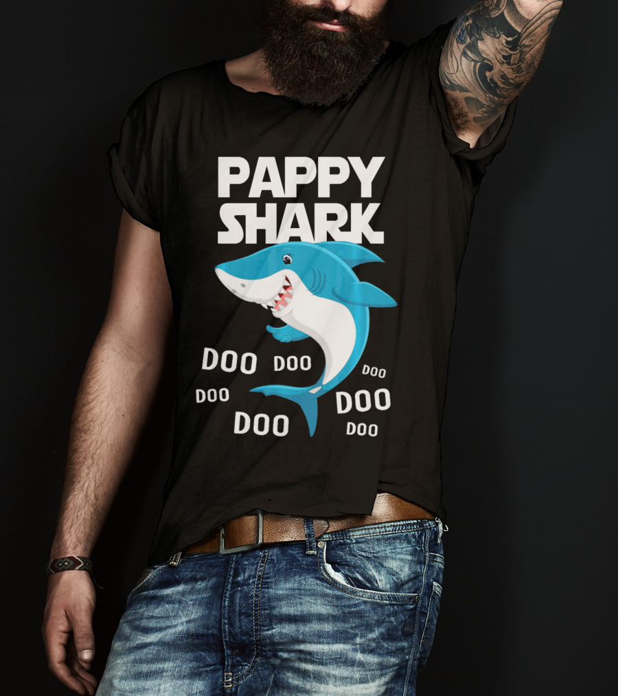 Pappy Shark Doo Doo Doo Grandpa Father's Day T-Shirt