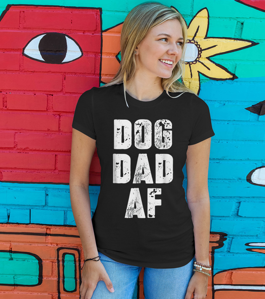Mens Dog Dad AF Birthday Dad T-Shirt