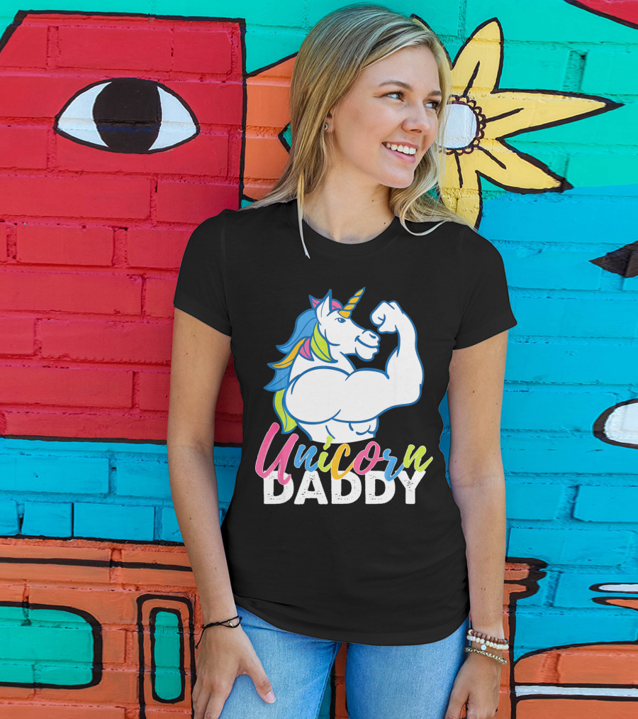 Unicorn Daddy Funny Gym Magic Bodybuil T-Shirt