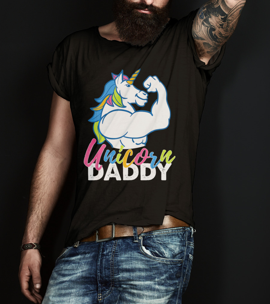 Unicorn Daddy Funny Gym Magic Bodybuil T-Shirt