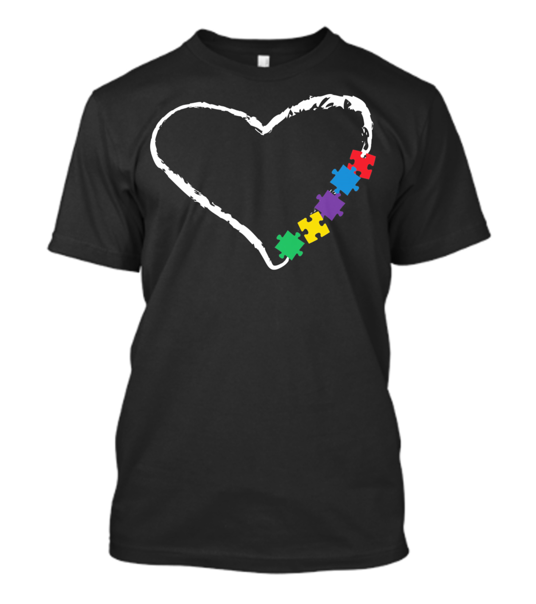 Autism Awareness Heart With Puzzle Pieces T-Shirt