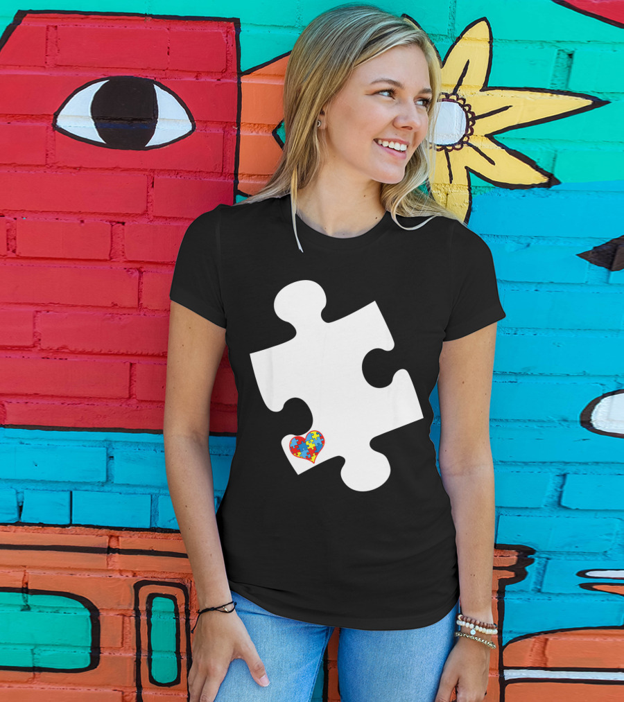 Awesome Love Autism Awareness Puzzle Heart Piece T-Shirt
