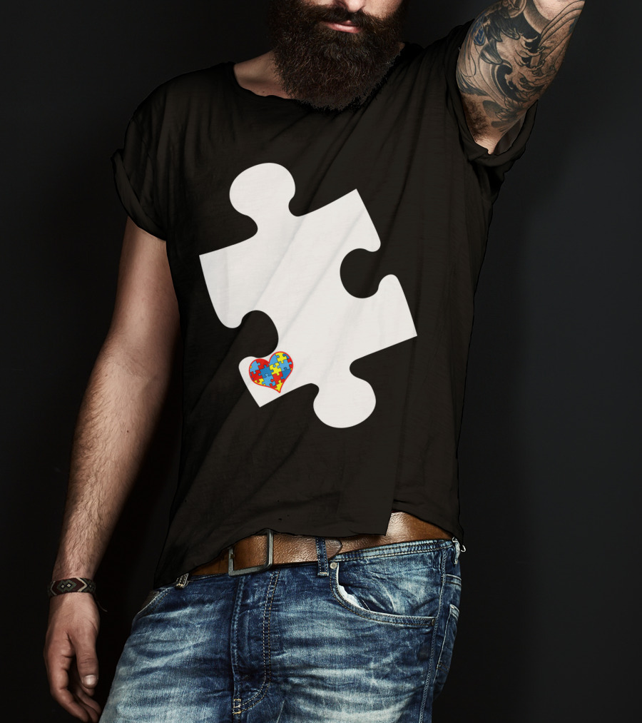 Awesome Love Autism Awareness Puzzle Heart Piece T-Shirt