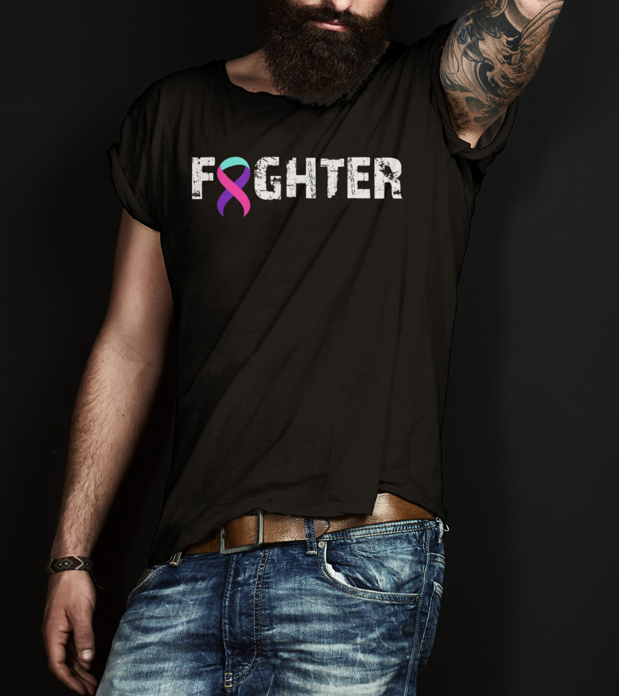 Fighter Thyroid Cancer Awareness T-Shirt