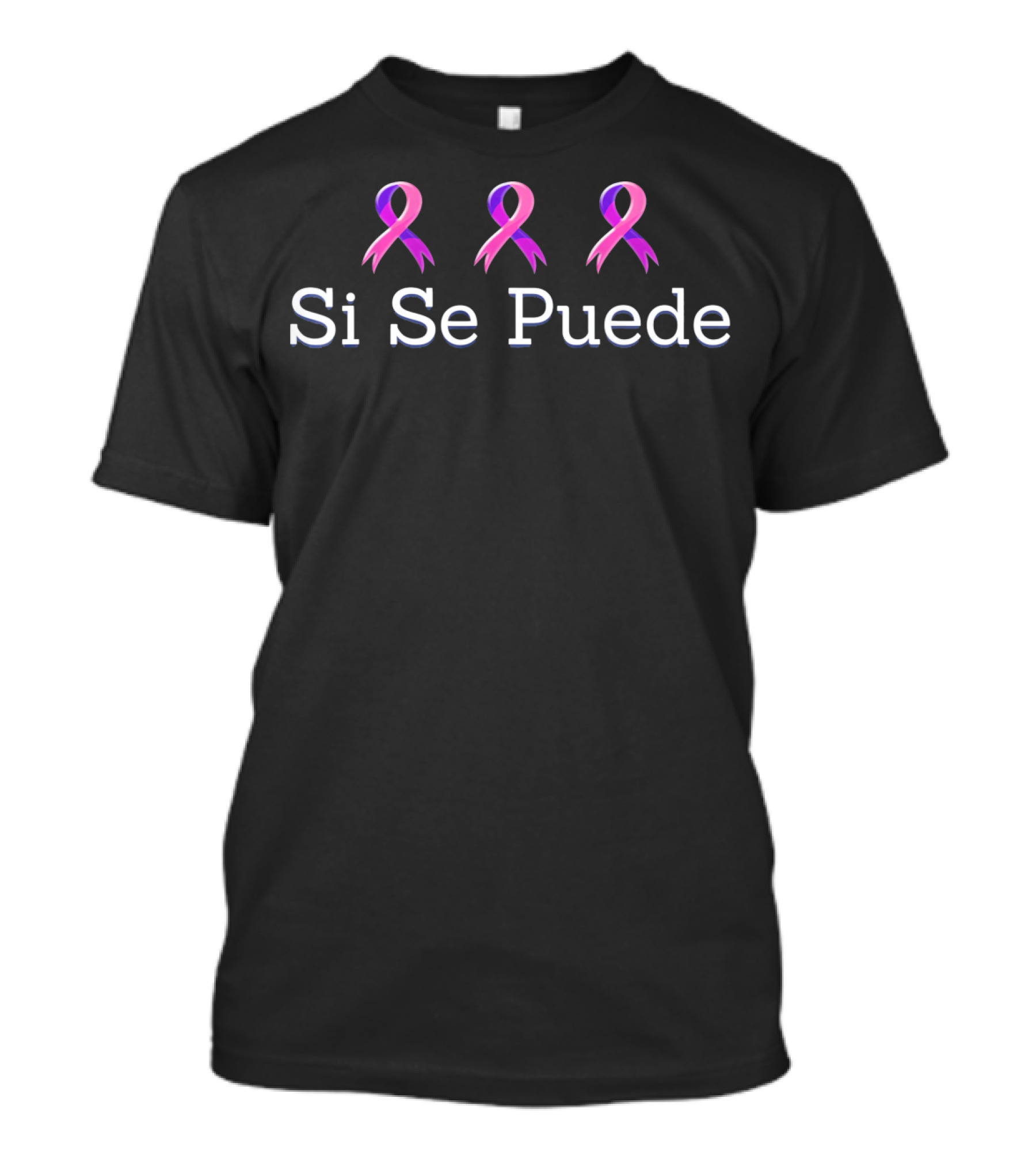 Si Se Puede Cancer Awareness Pink Purple Ribbons T-Shirt