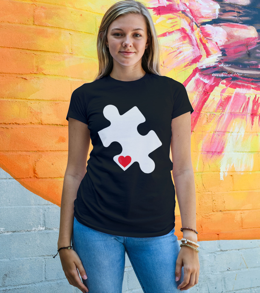 Love Autism Awareness Puzzle Heart T-Shirt