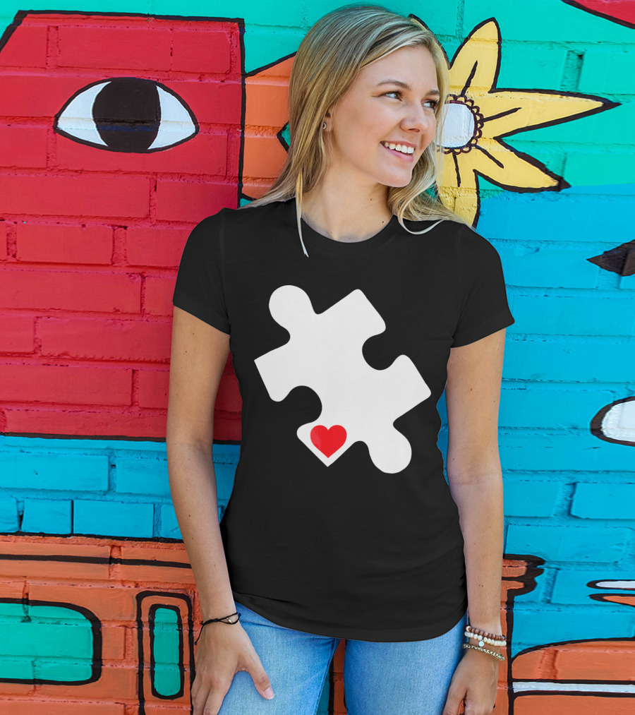 Love Autism Awareness Puzzle Heart T-Shirt