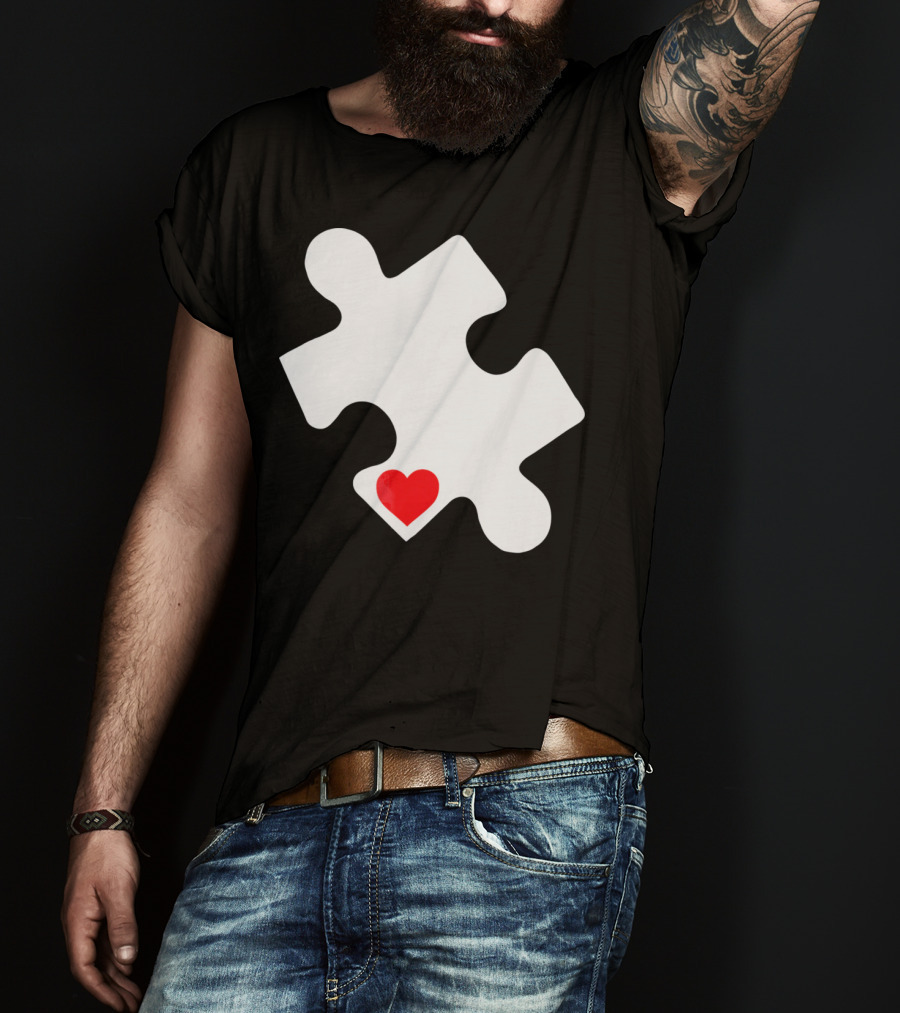 Love Autism Awareness Puzzle Heart T-Shirt