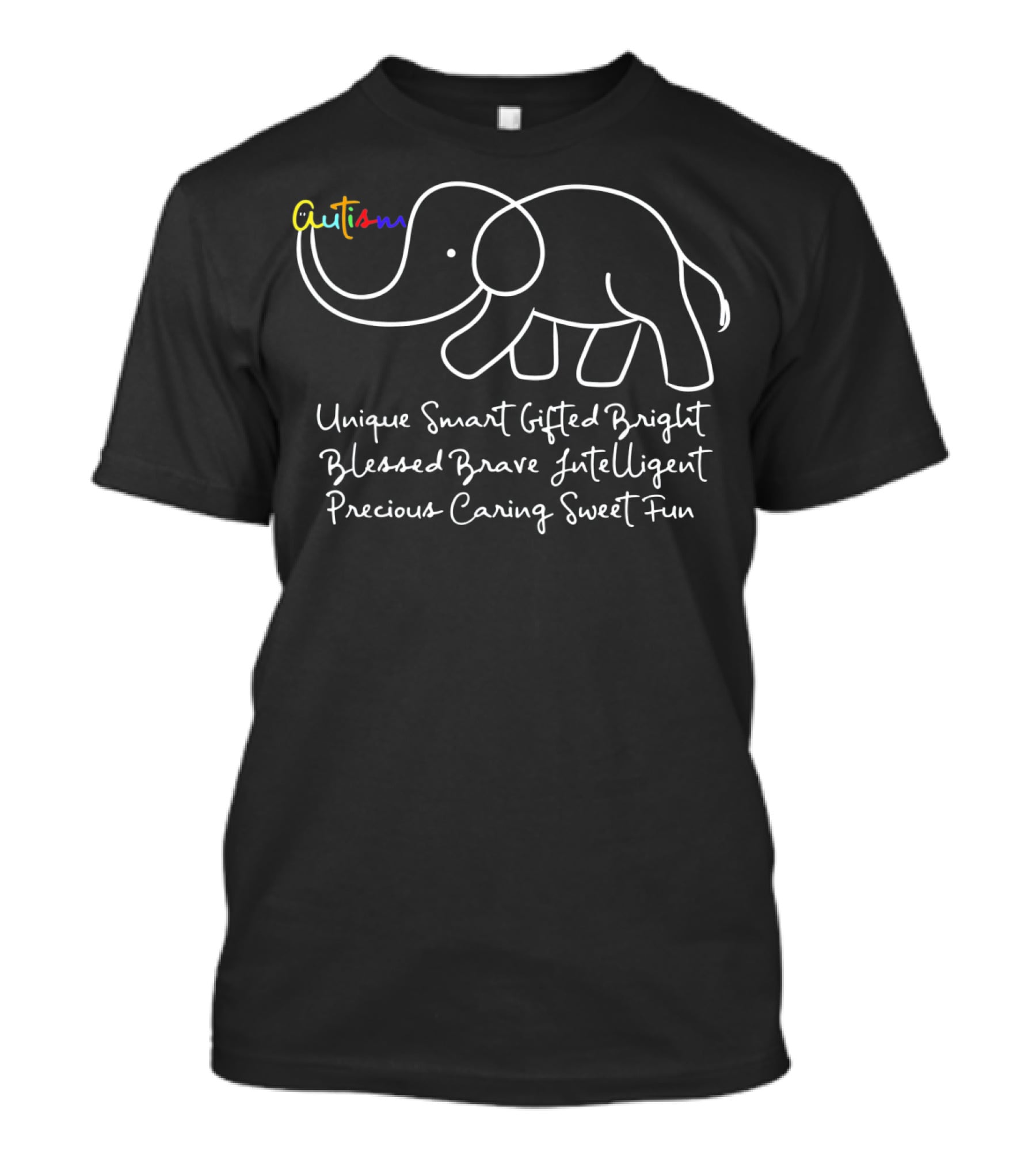 Autism Awareness Unique Smart Gifted Brave Elephant T-Shirt