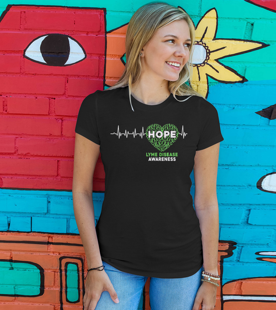 HOPE Heartbeat Ribbon Lyme Disease Awareness T-Shirt