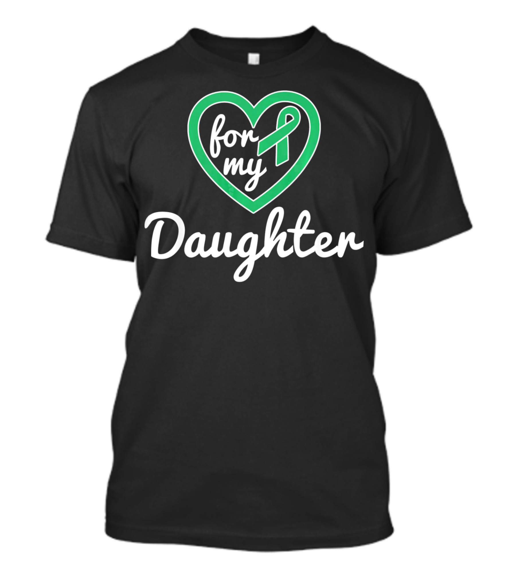For My Daughter Liver Cancer Awareness Heart T-Shirt