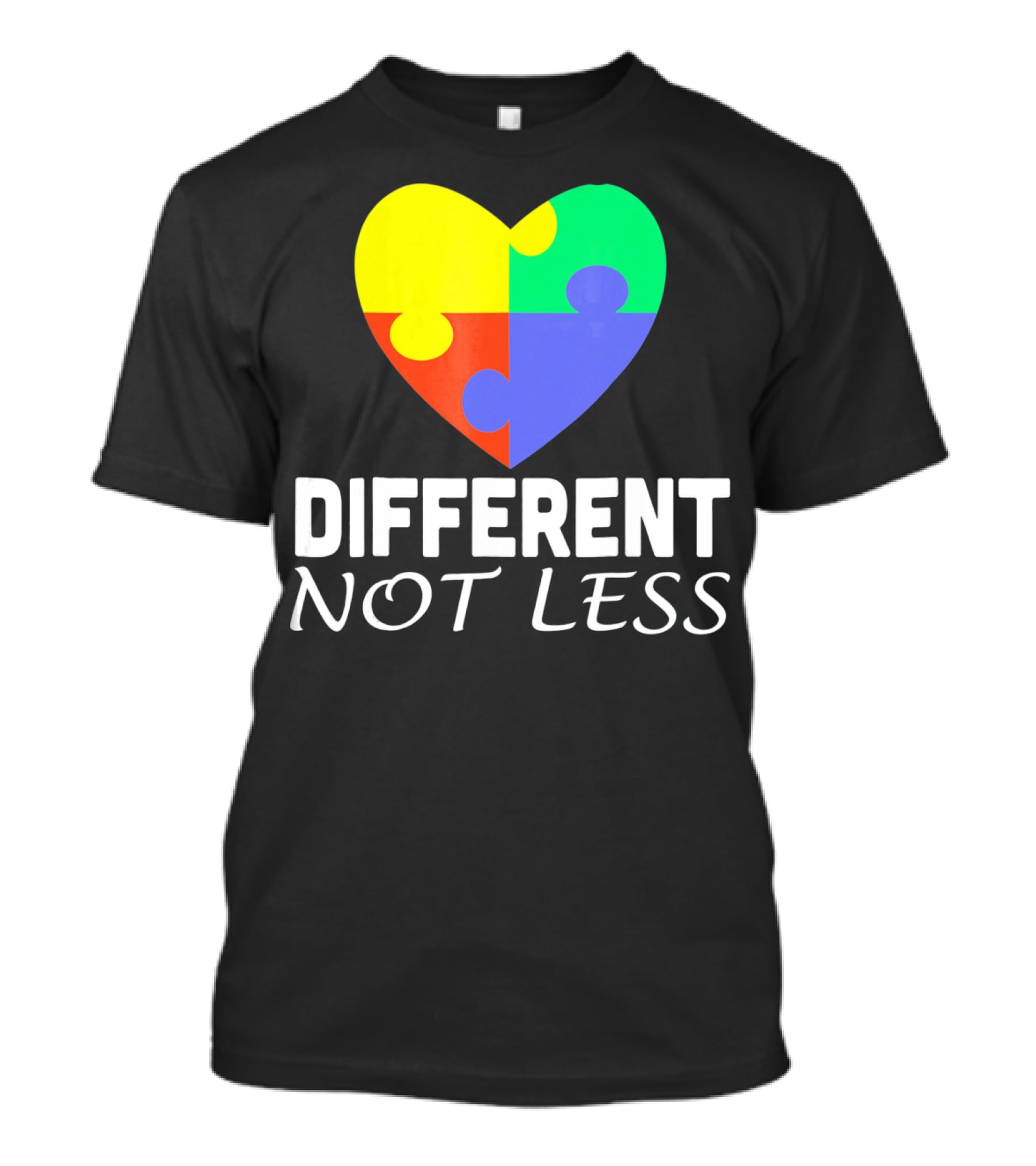 Different Not Less Autism Puzzle Piece Awareness T-Shirt