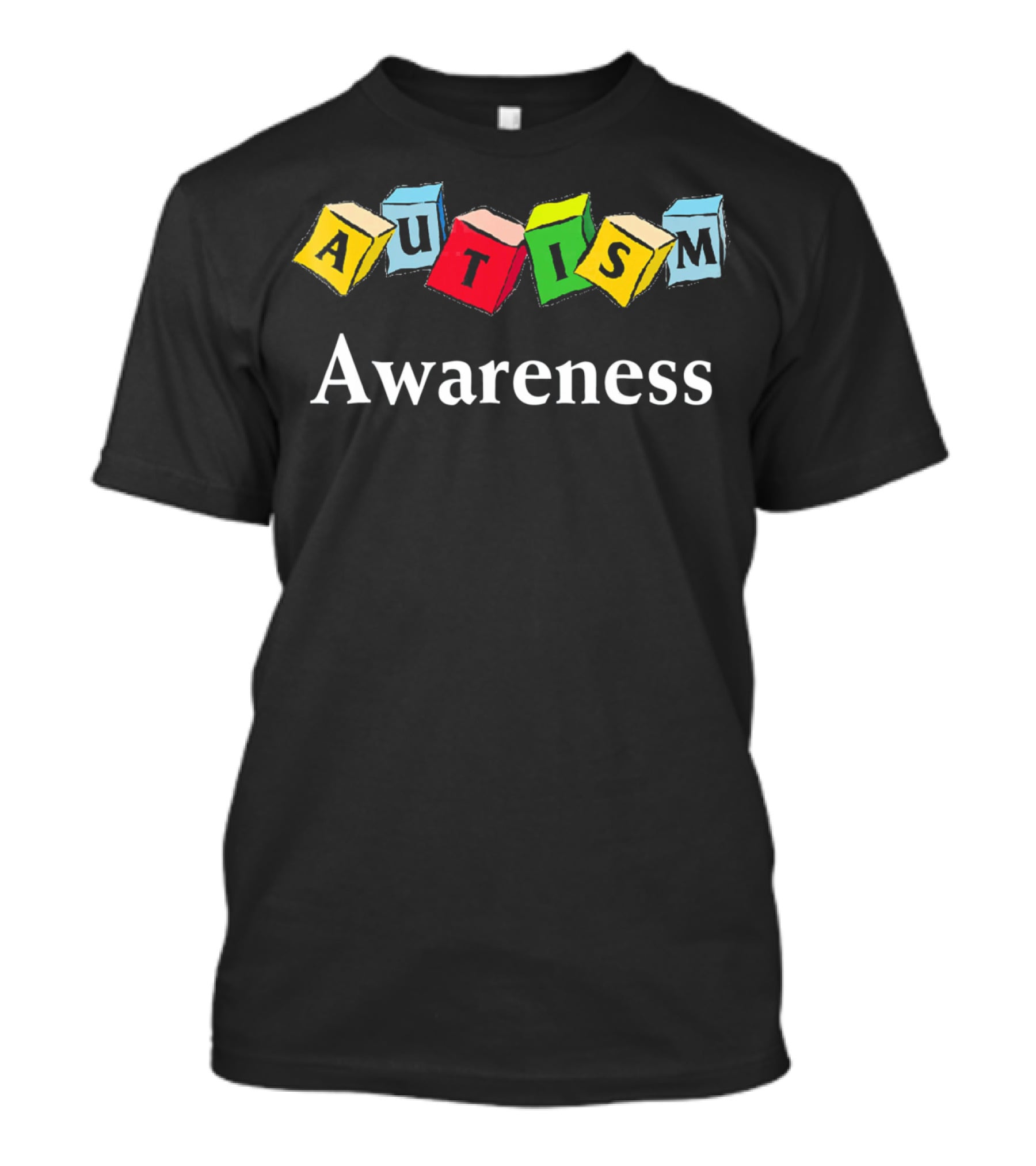 Autism Awareness Colorful Blocks Logo Autistic T-Shirt