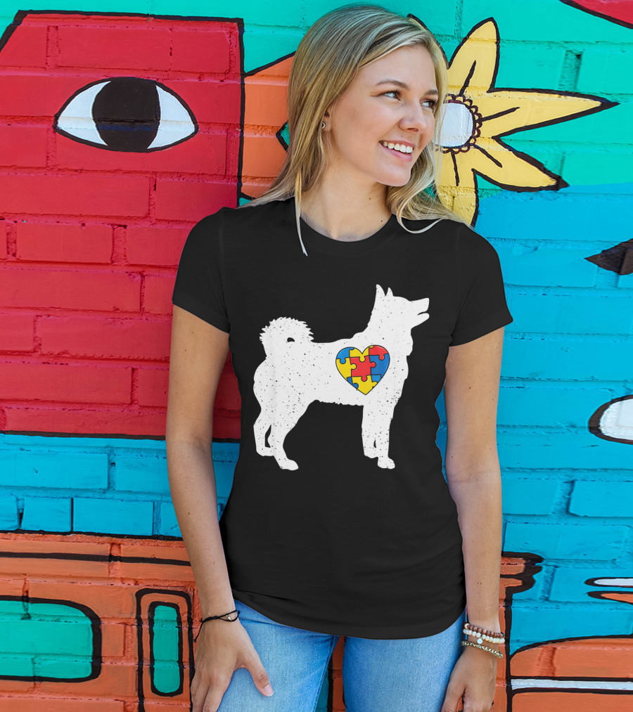 Husky Autism Awareness Puzzle Heart T-Shirt