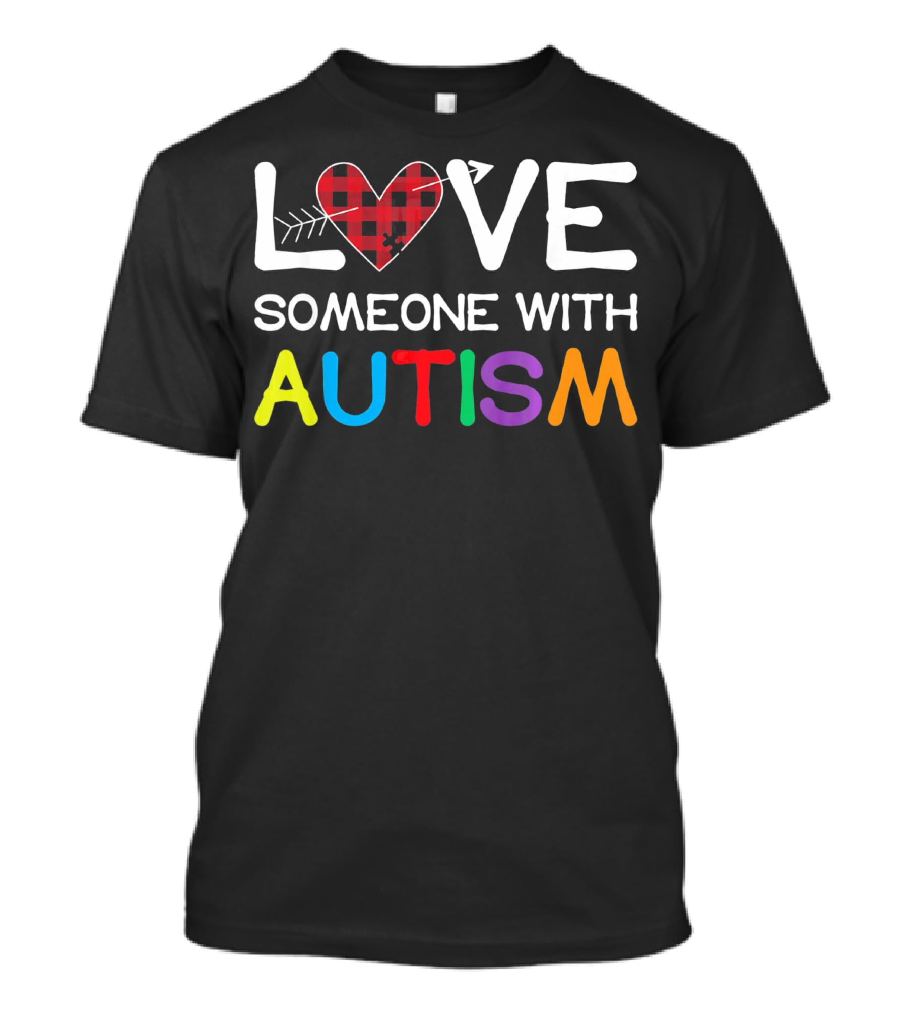 LOVE Someone With Autism Puzzle Heart T-Shirt