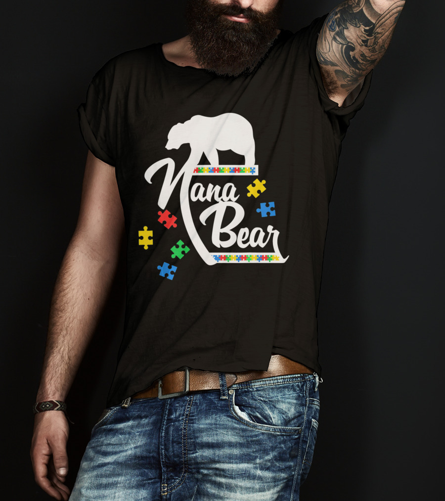 Nana Bear Puzzle Autism Awareness T-Shirt