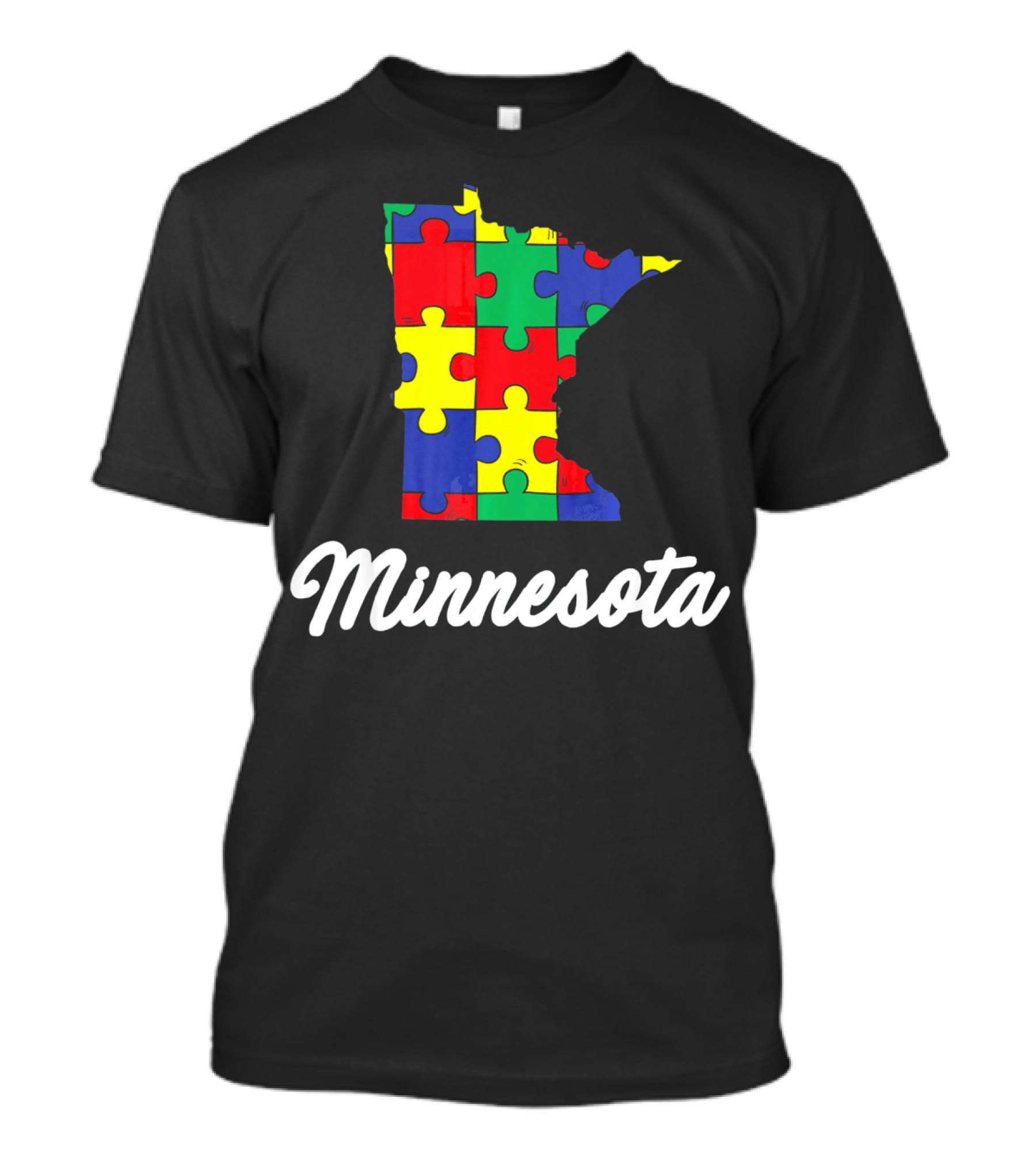 Minnesota Autism Awareness Puzzle Map T-Shirt