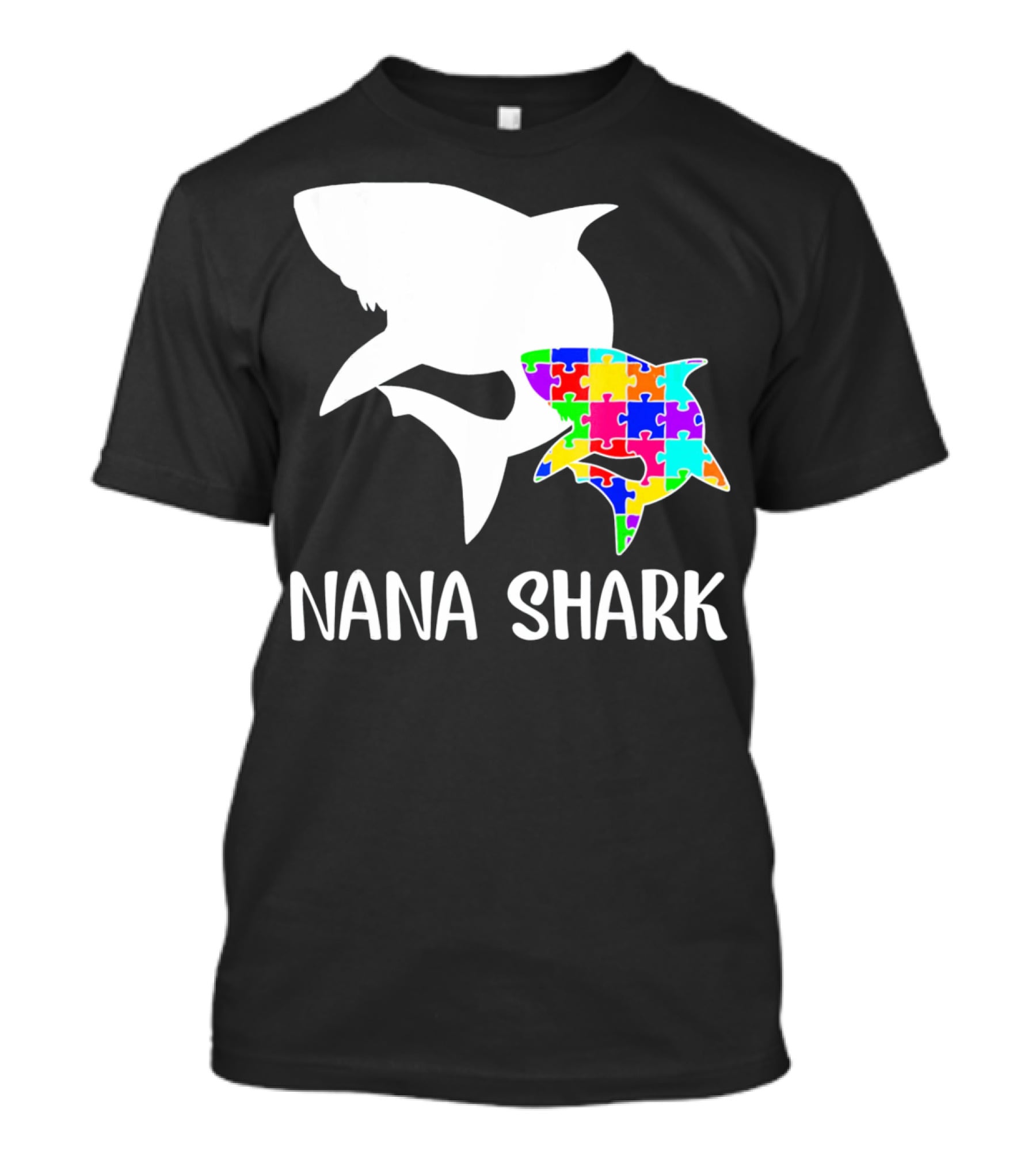 Nana Shark Puzzle Autism Awareness T-Shirt