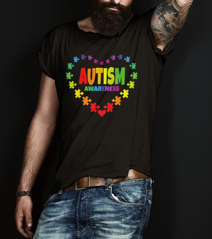 Autism Awareness Heart Puzzle Symbol April 2 T-Shirt