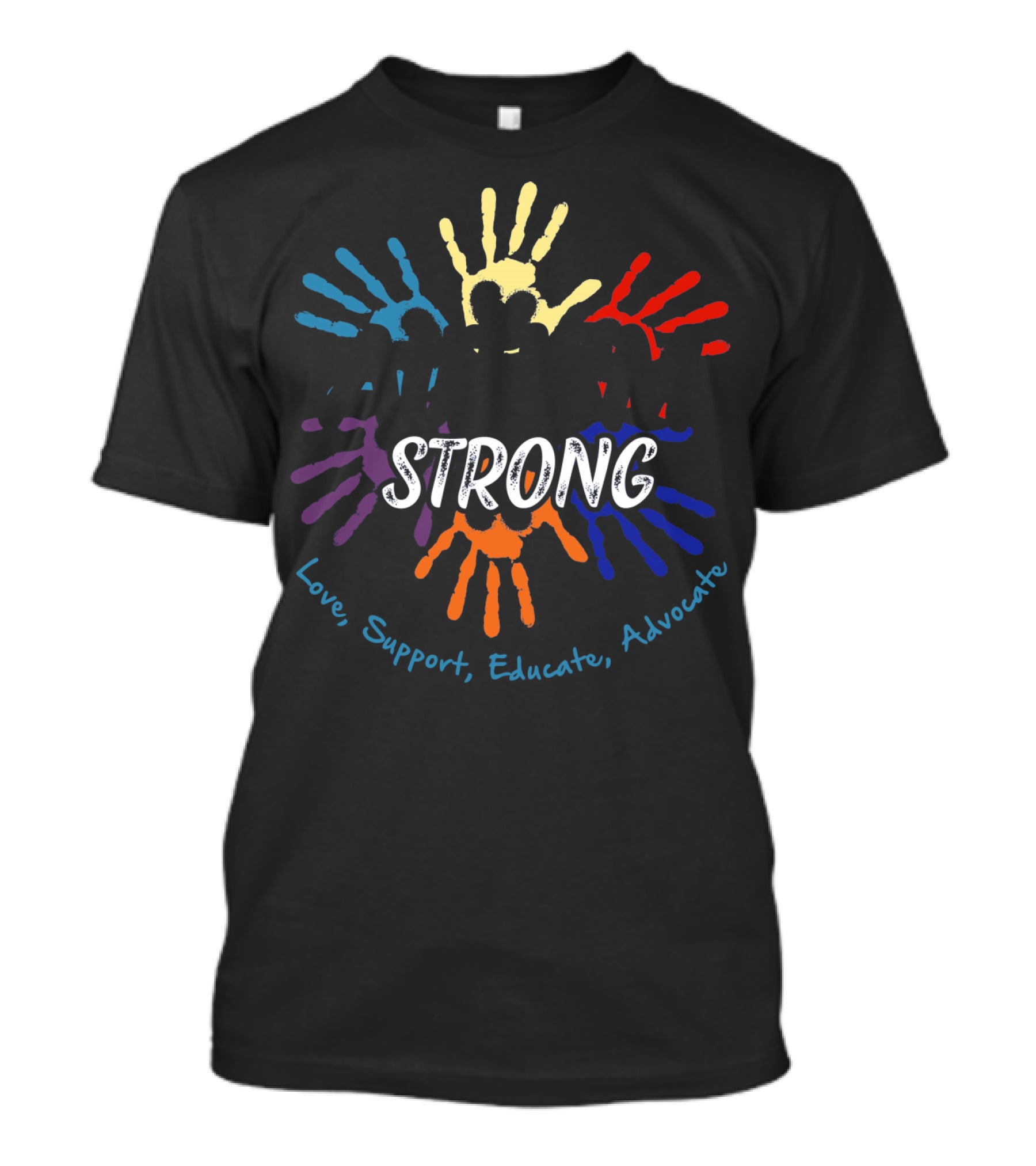 Autism Awareness Strong Love Support Educate Advocate T-Shirt