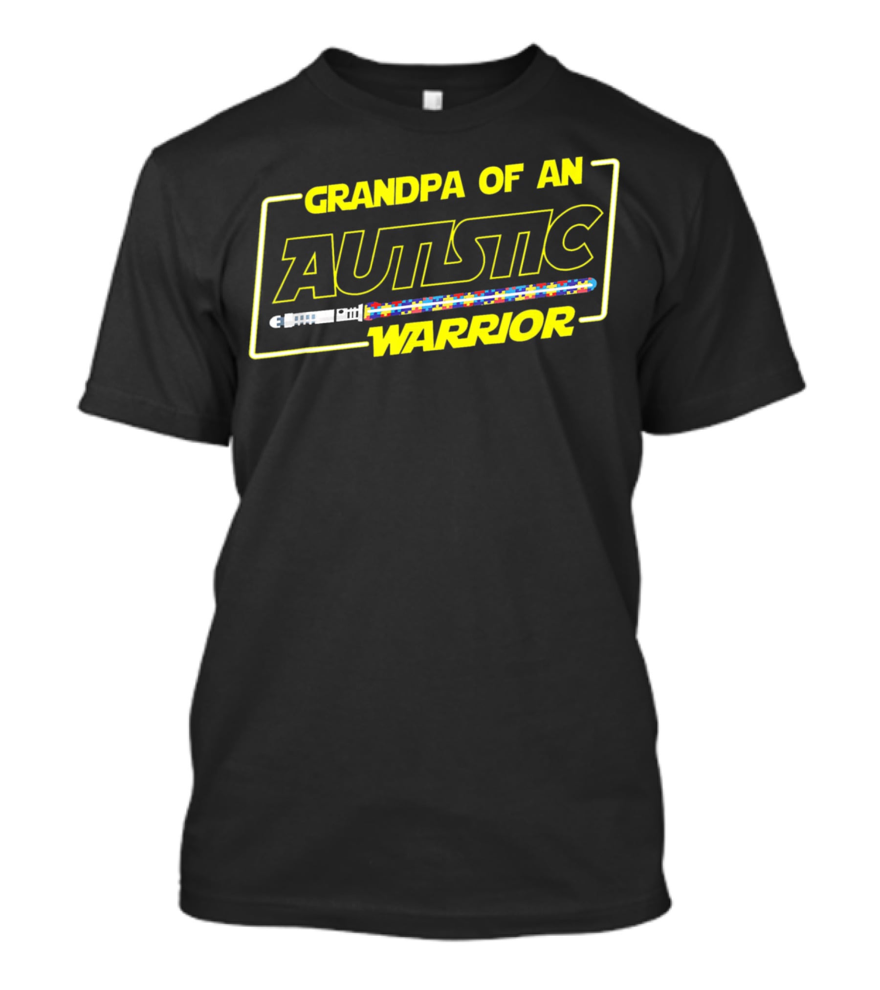 Grandpa Of An Autistic Warrior Autism Awareness T-Shirt