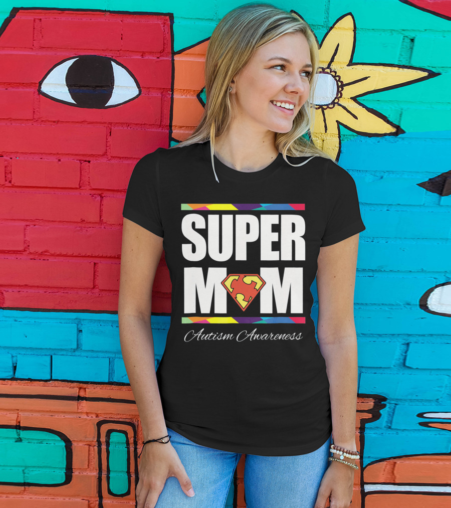 Super Mom Autism Awareness Iconic T-Shirt